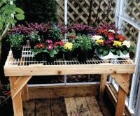 Greenhouse wire top bench